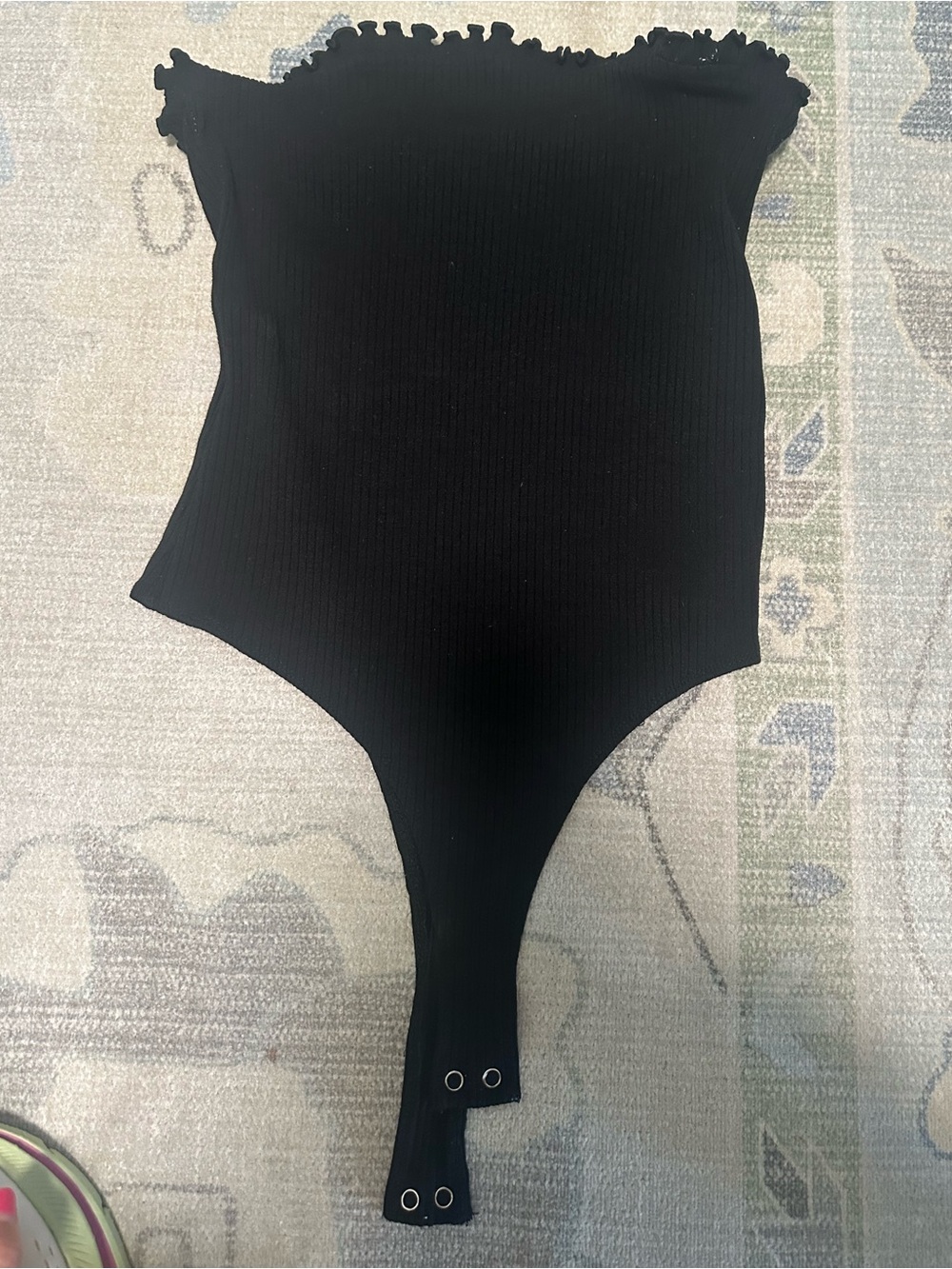 Forever 21 Black Ribbed Strapless Bodysuit